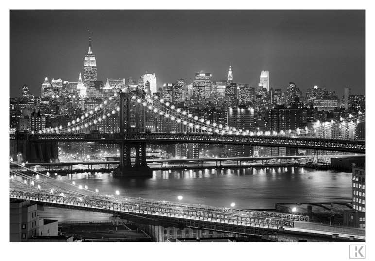 Manhattan Bridge at Night, NY (1993)